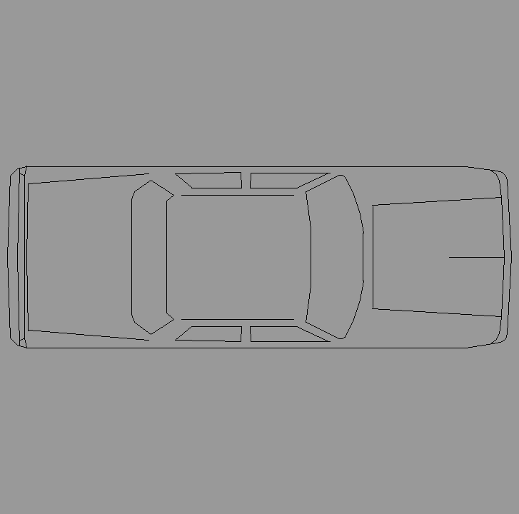Bloque Autocad Vista de Coche Diseño 05 Bibliot. 2D-3D en Planta